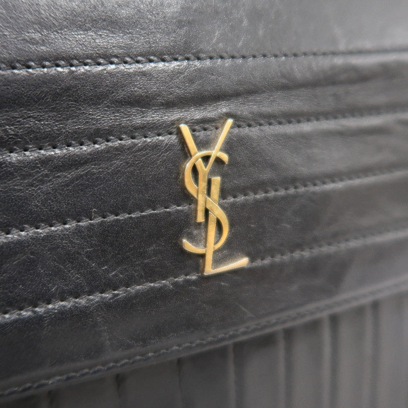 YVES SAINT LAURENT  Shoulder Bag Black Calfskin Gold-Tone Hardware