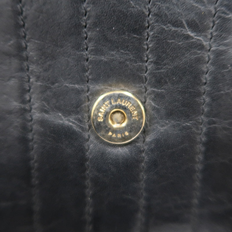YVES SAINT LAURENT  Shoulder Bag Black Calfskin Gold-Tone Hardware