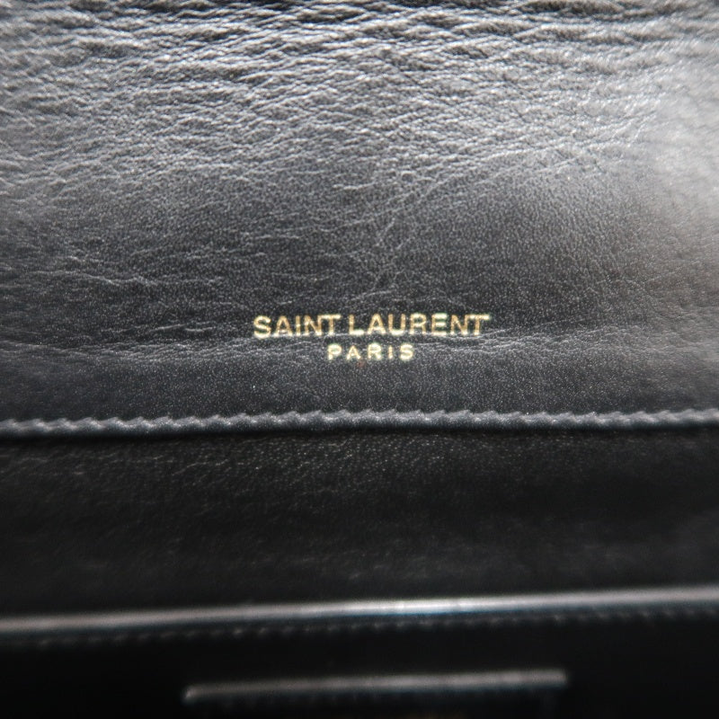 YVES SAINT LAURENT  Shoulder Bag Black Calfskin Gold-Tone Hardware