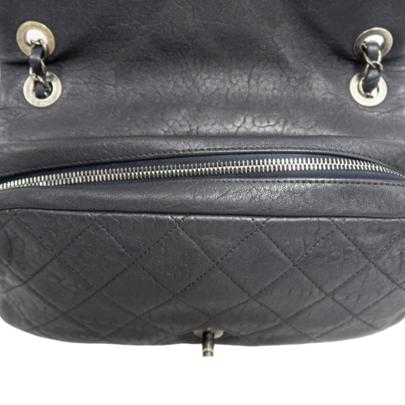 CHANEL Matelassé Shoulder Bag Black Lambskin Silver-Tone Hardware