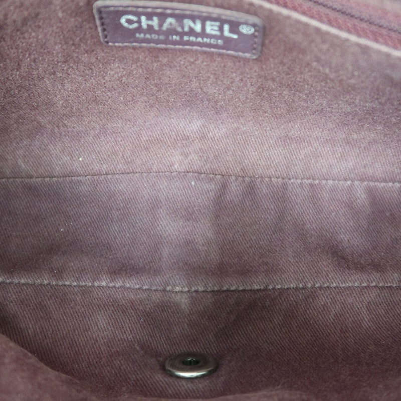 CHANEL Matelassé Shoulder Bag Black Lambskin Silver-Tone Hardware