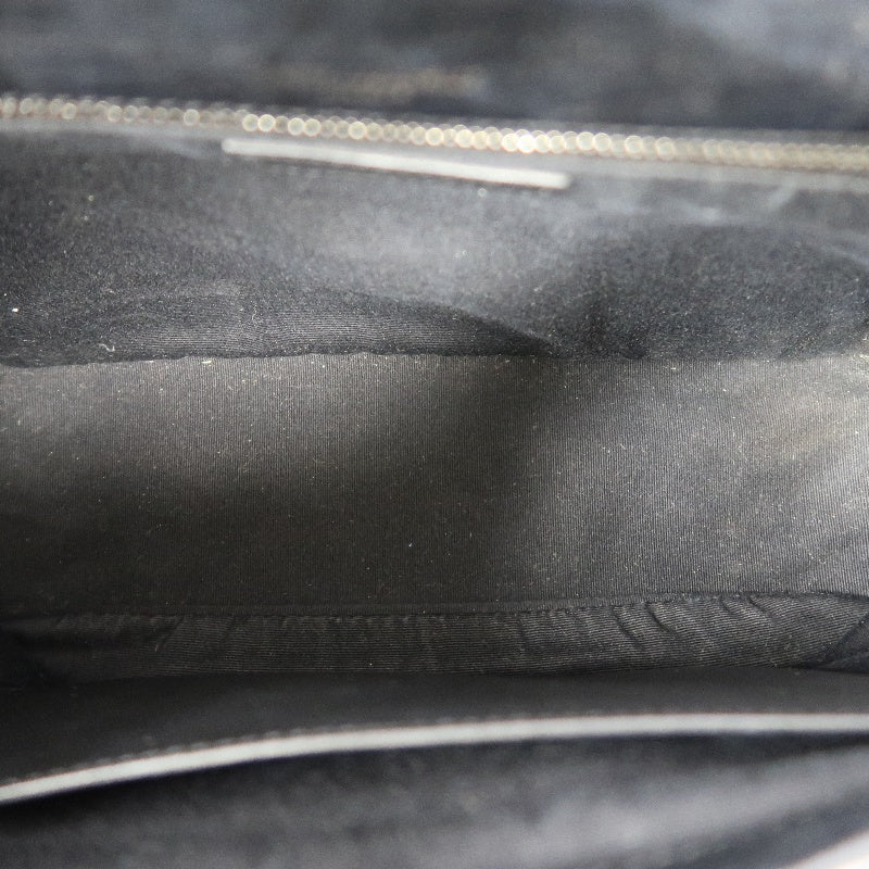 YVES SAINT LAURENT  Niki Leather Shoulder Bag Black Silver-Tone Hardware