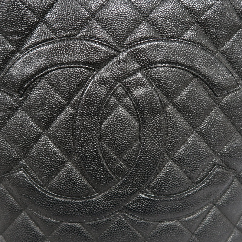 CHANEL Reissue Tote Caviar Leather Bag Black Silver Plate