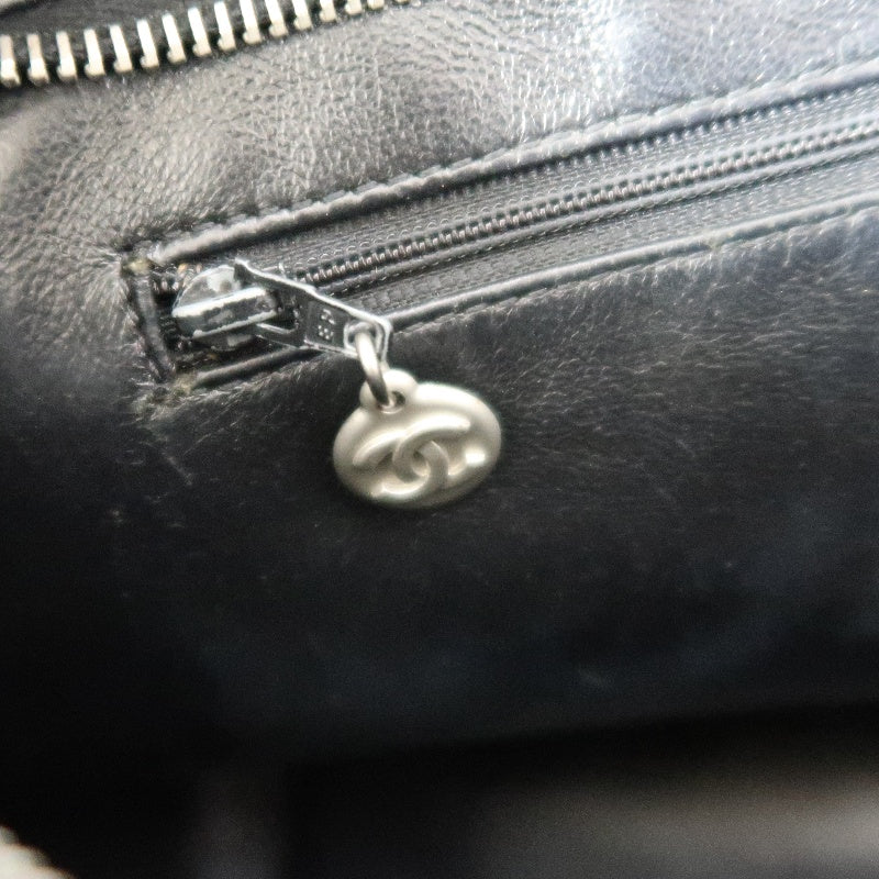CHANEL Reissue Tote Caviar Leather Bag Black Silver Plate