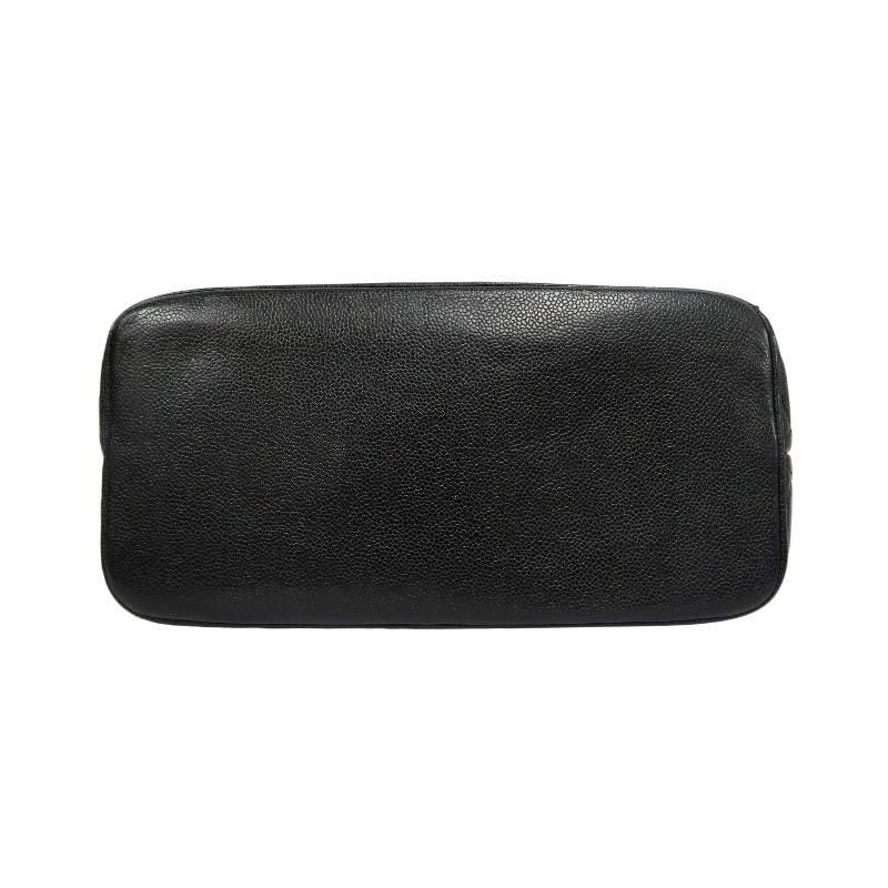 CHANEL Reissue Tote Caviar Leather Bag Black Silver Plate