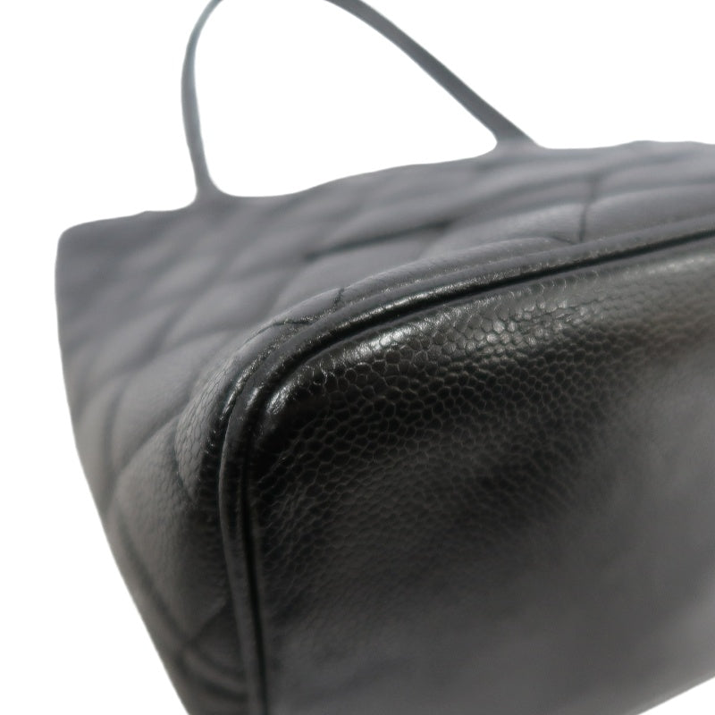 CHANEL Reissue Tote Caviar Leather Bag Black Silver Plate