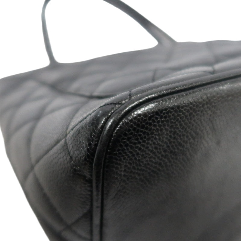 CHANEL Reissue Tote Caviar Leather Bag Black Silver Plate