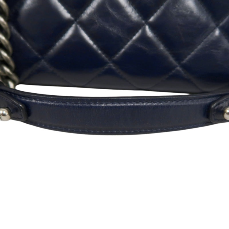 CHANEL Matelasse Lambskin Tote Bag Black Silver-Tone Hardware
