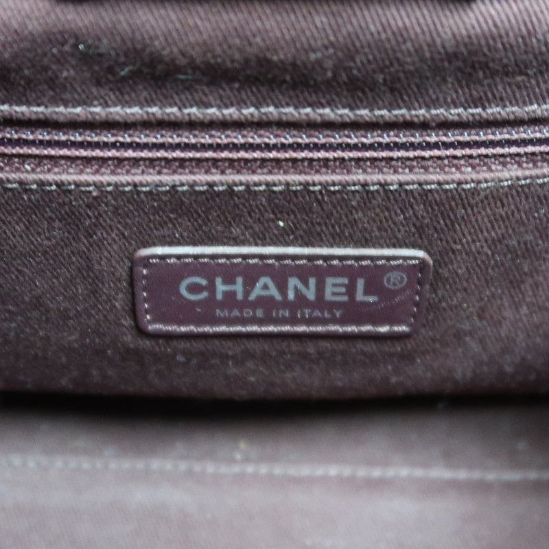 CHANEL Matelasse Lambskin Tote Bag Black Silver-Tone Hardware