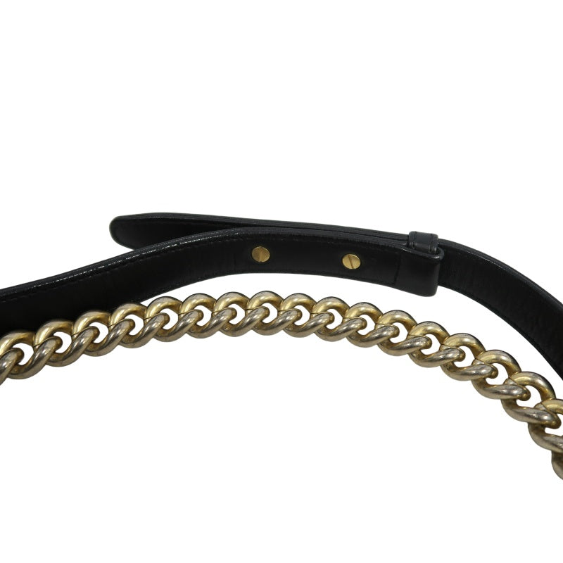 CHANEL Boy Matelassé Lambskin Shoulder Bag Black Gold-Tone Hardware