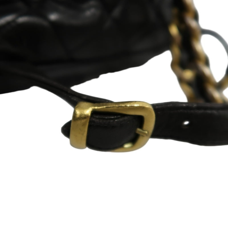 CHANEL Matelassé Lambskin Backpack Black Gold-Tone Hardware