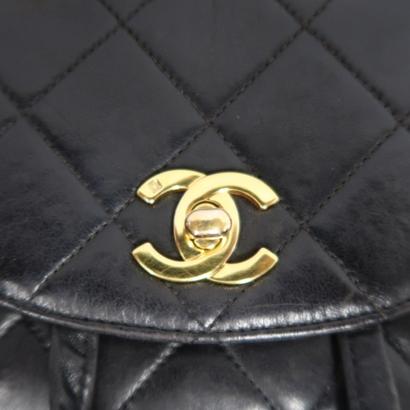 CHANEL Matelassé Lambskin Backpack Black Gold-Tone Hardware