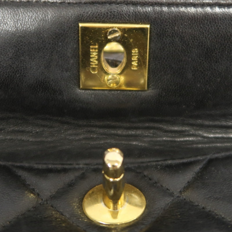 CHANEL Matelassé Lambskin Backpack Black Gold-Tone Hardware