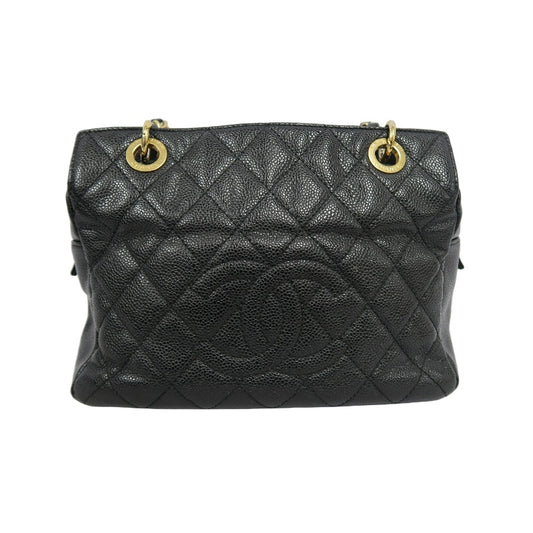CHANEL GST Matelasse Caviar Leather Tote Bag Black Gold-Tone Hardware