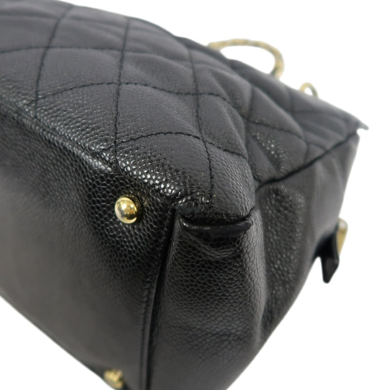 CHANEL GST Matelasse Caviar Leather Tote Bag Black Gold-Tone Hardware