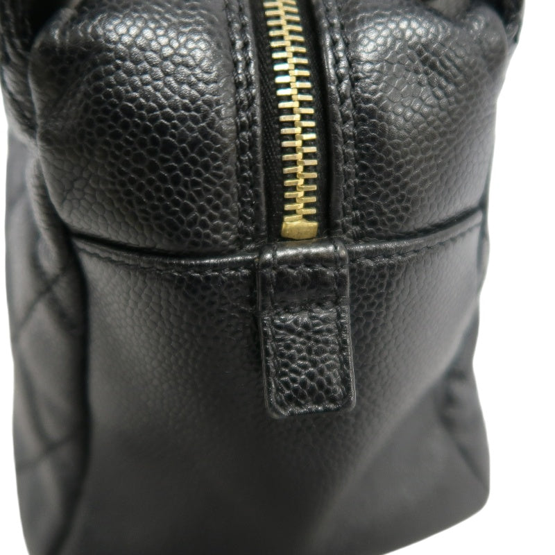 CHANEL GST Matelasse Caviar Leather Tote Bag Black Gold-Tone Hardware