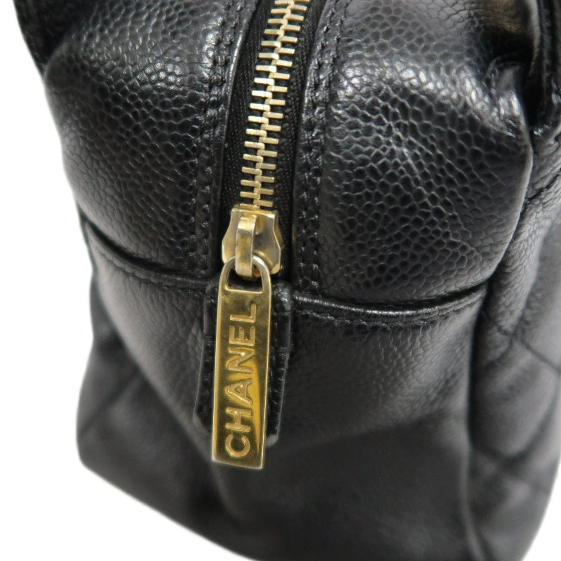 CHANEL GST Matelasse Caviar Leather Tote Bag Black Gold-Tone Hardware