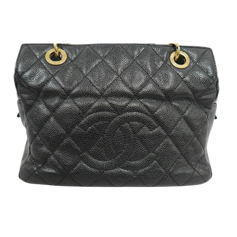 CHANEL GST Matelasse Caviar Leather Tote Bag Black Gold-Tone Hardware