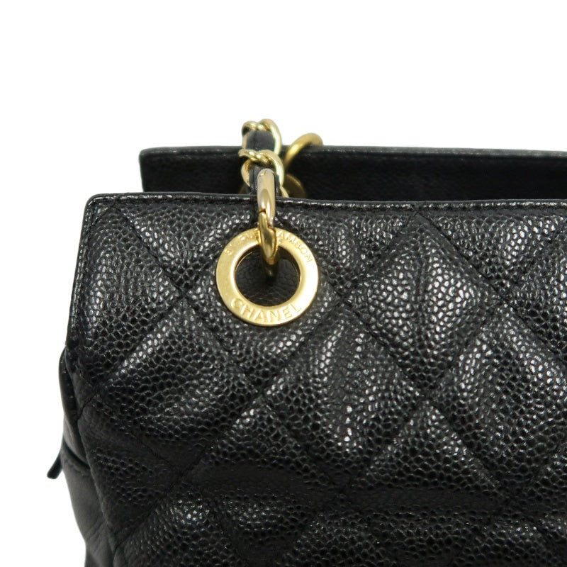 CHANEL GST Matelasse Caviar Leather Tote Bag Black Gold-Tone Hardware