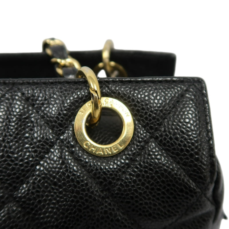 CHANEL GST Matelasse Caviar Leather Tote Bag Black Gold-Tone Hardware