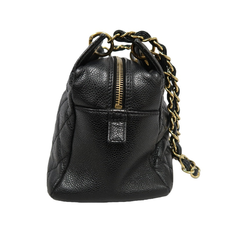 CHANEL GST Matelasse Caviar Leather Tote Bag Black Gold-Tone Hardware