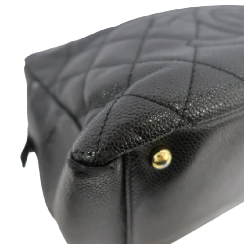 CHANEL GST Matelasse Caviar Leather Tote Bag Black Gold-Tone Hardware