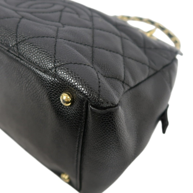 CHANEL GST Matelasse Caviar Leather Tote Bag Black Gold-Tone Hardware
