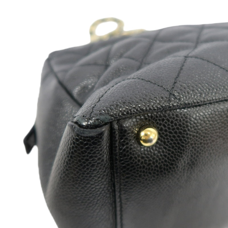 CHANEL GST Matelasse Caviar Leather Tote Bag Black Gold-Tone Hardware