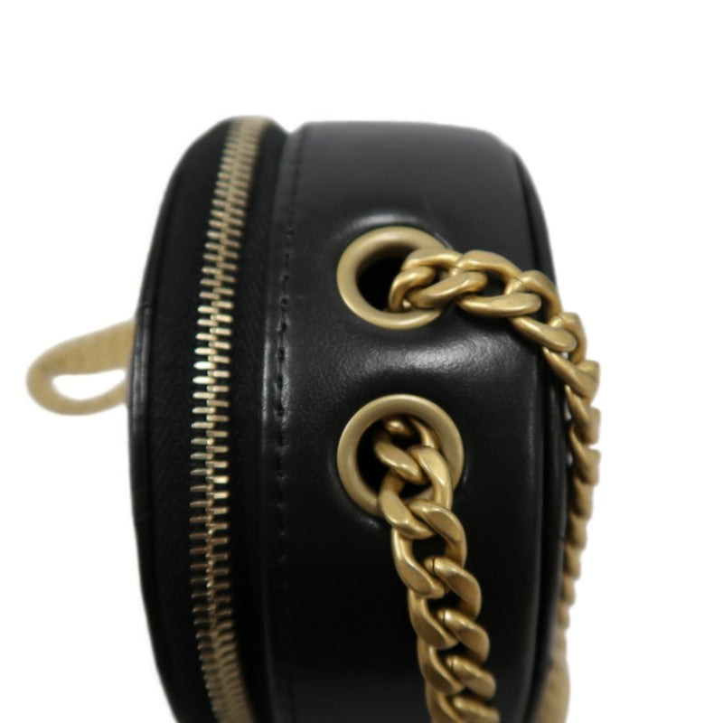 CHANEL Matelassé Mini Shoulder Bag Black Lambskin Gold-Tone Hardware