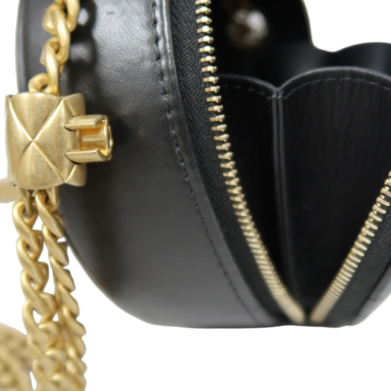 CHANEL Matelassé Mini Shoulder Bag Black Lambskin Gold-Tone Hardware