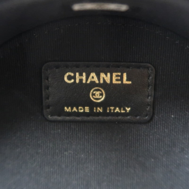 CHANEL Matelassé Mini Shoulder Bag Black Lambskin Gold-Tone Hardware