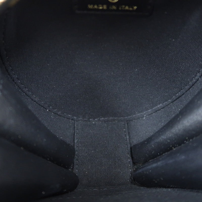CHANEL Matelassé Mini Shoulder Bag Black Lambskin Gold-Tone Hardware