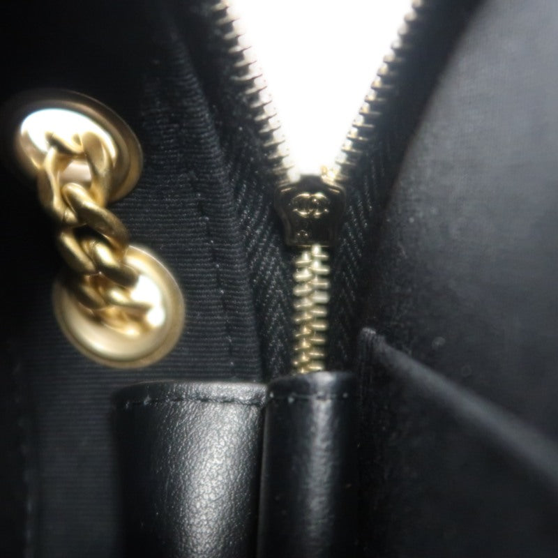 CHANEL Matelassé Mini Shoulder Bag Black Lambskin Gold-Tone Hardware