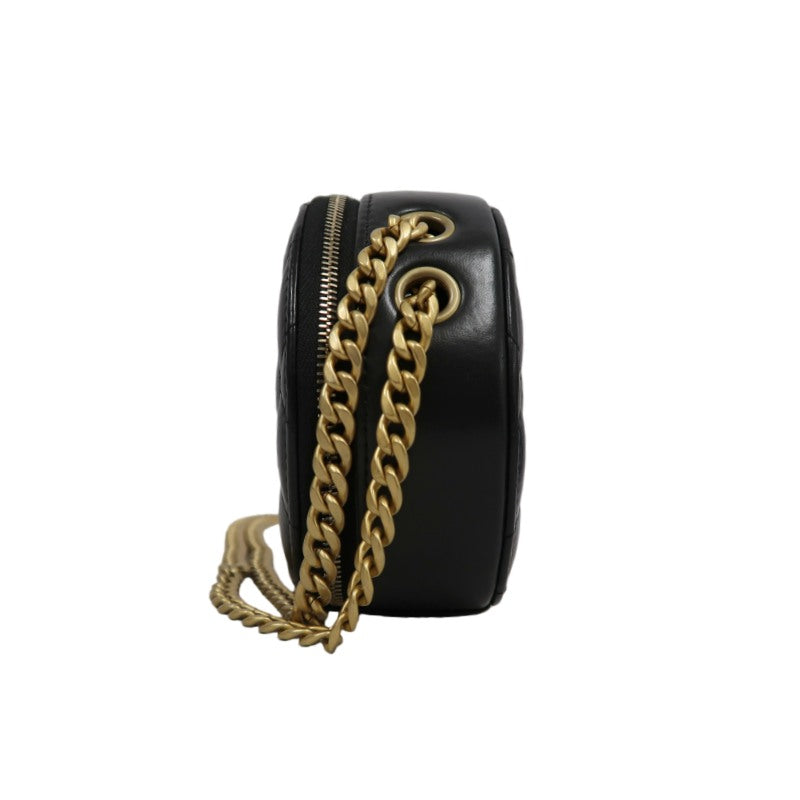 CHANEL Matelassé Mini Shoulder Bag Black Lambskin Gold-Tone Hardware