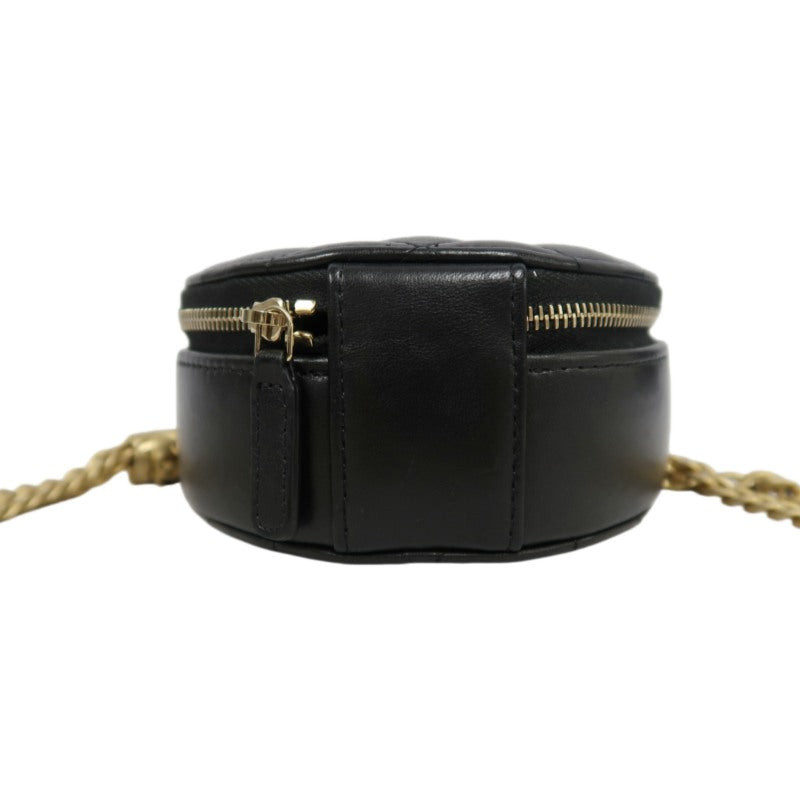 CHANEL Matelassé Mini Shoulder Bag Black Lambskin Gold-Tone Hardware