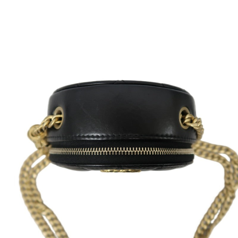 CHANEL Matelassé Mini Shoulder Bag Black Lambskin Gold-Tone Hardware