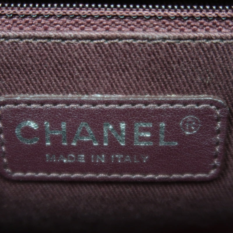 CHANEL Matelasse Lambskin Shoulder Bag Brown Dark Silver-Tone Hardware
