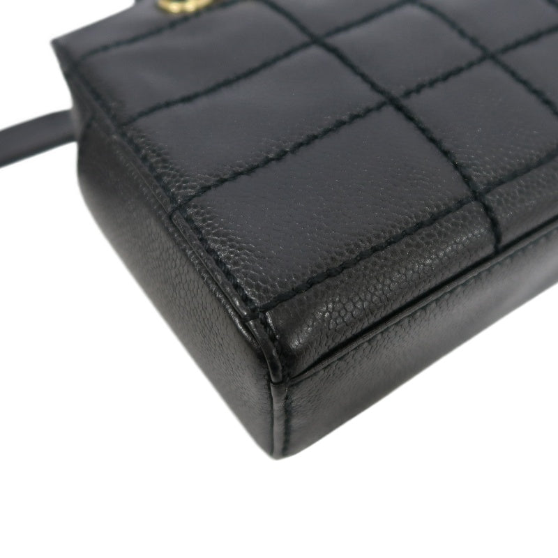 CHANEL Chocolate Bar Caviar Leather Tote Bag Black Gold-Tone Hardware