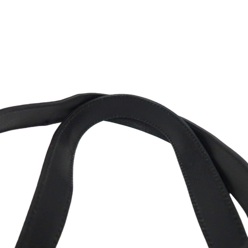 CHANEL Chocolate Bar Caviar Leather Tote Bag Black Gold-Tone Hardware
