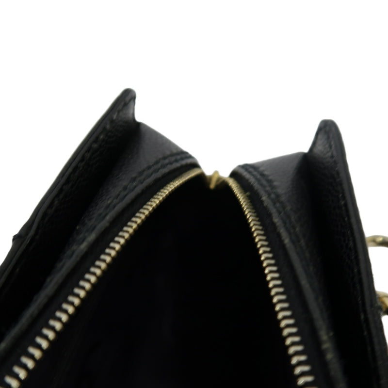 CHANEL Chocolate Bar Caviar Leather Tote Bag Black Gold-Tone Hardware