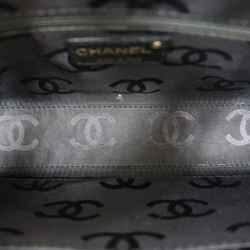 CHANEL Chocolate Bar Caviar Leather Tote Bag Black Gold-Tone Hardware
