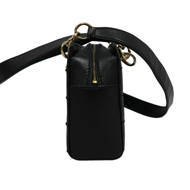 CHANEL Chocolate Bar Caviar Leather Tote Bag Black Gold-Tone Hardware
