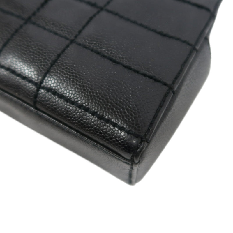 CHANEL Chocolate Bar Caviar Leather Tote Bag Black Gold-Tone Hardware