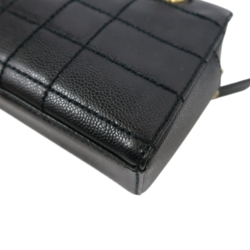 CHANEL Chocolate Bar Caviar Leather Tote Bag Black Gold-Tone Hardware