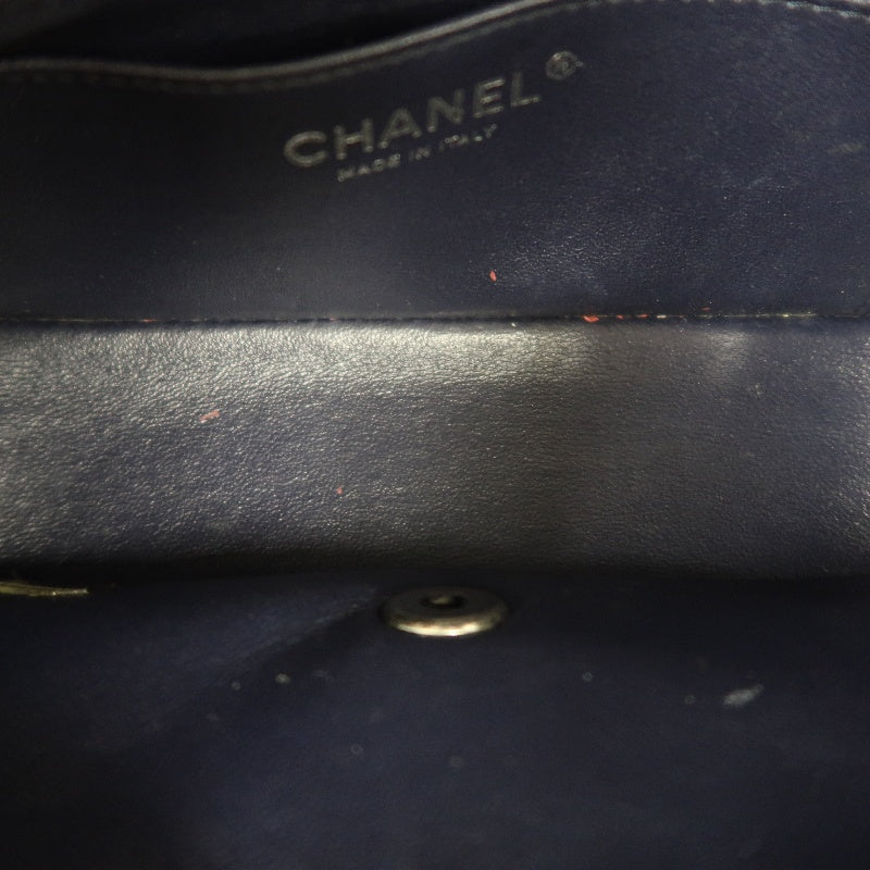 CHANEL Classic Flap CF Caviar Leather Shoulder Bag Black Silver-Tone Hardware