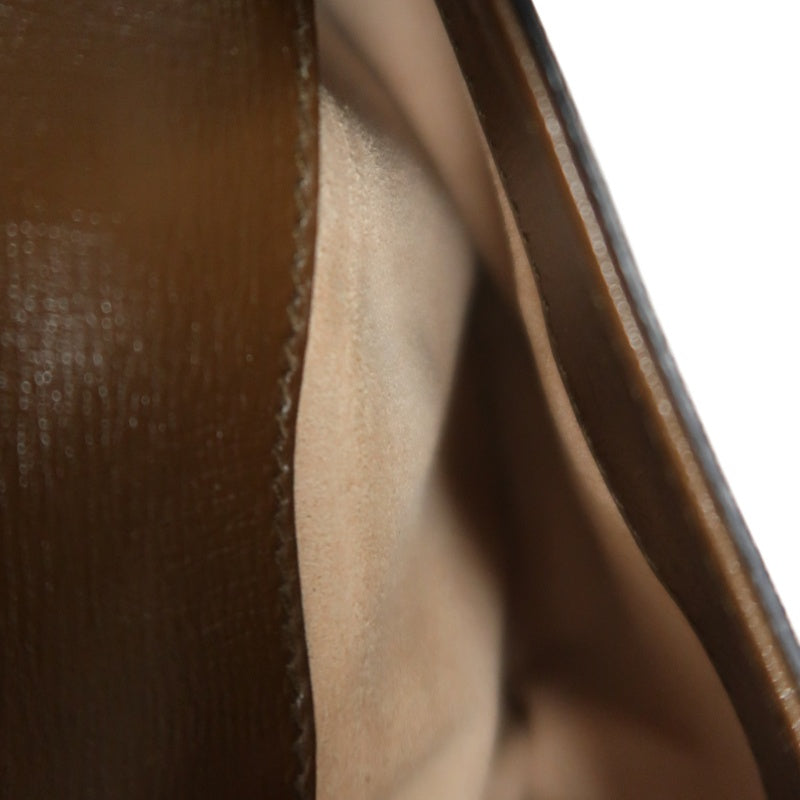 GUCCI GG Supreme Horsebit PVC Shoulder Bag Brown Gold-Tone Hardware