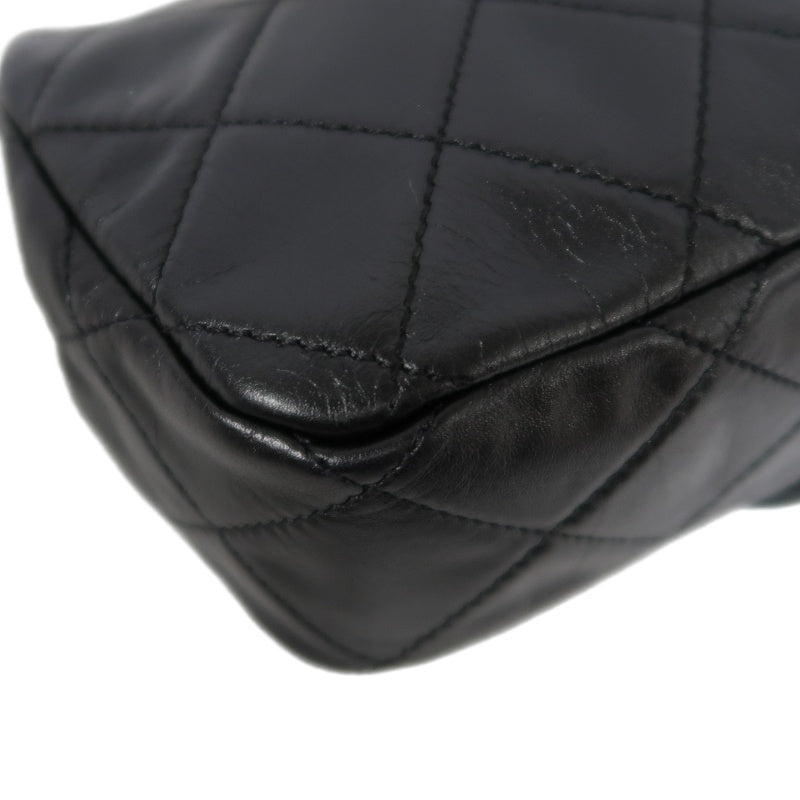 CHANEL Classic Flap CF Lambskin Shoulder Bag Black Gold-Tone Hardware