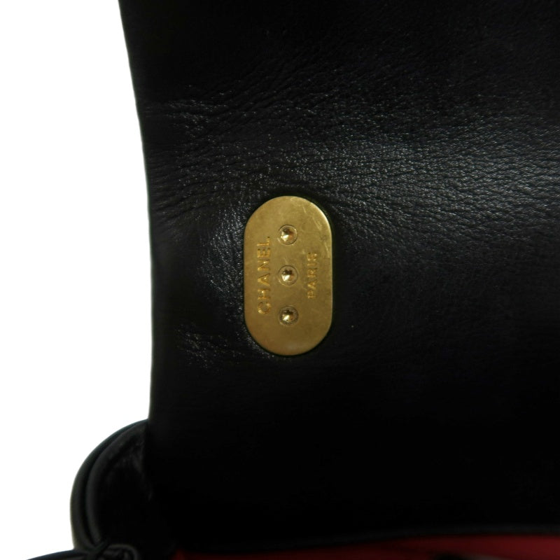 CHANEL Classic Flap CF Lambskin Shoulder Bag Black Gold-Tone Hardware