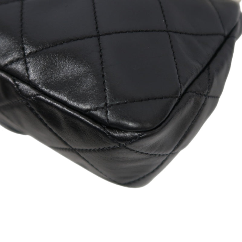 CHANEL Classic Flap CF Lambskin Shoulder Bag Black Gold-Tone Hardware