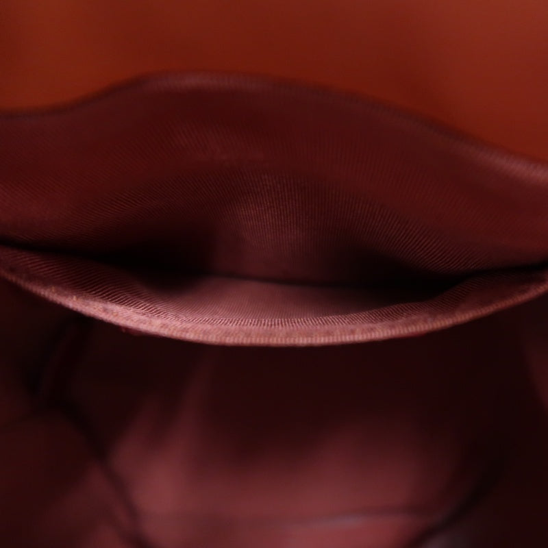 CHANEL Matelasse Caviar Leather Drawstring Bucket Shoulder Bag Orange Gold-Tone Hardware